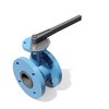 Double flanged manual butterfly valve - DIN standard - 3D CAD download file