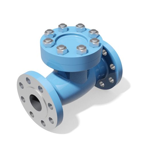 Swing type check valve - ASME-BPE flanged ends - 3D CAD download file