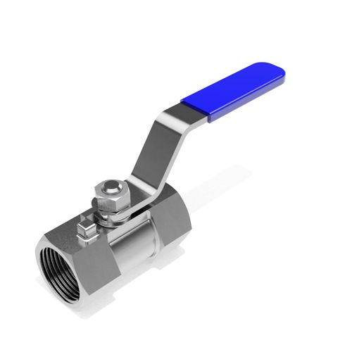 One piece manual ball valve - BSP (DIN259) female - 3D CAD download file