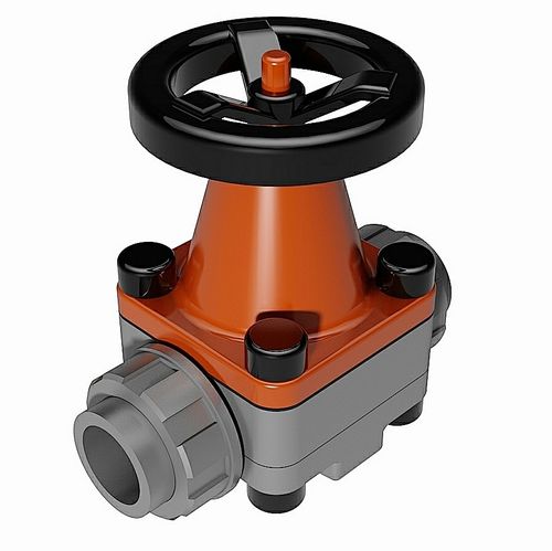 Manual diaphragm valve PVC-U - union socket ends - 3D CAD download file
