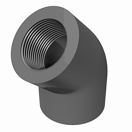 Elbow 45° PVC-U - socket end x BSP female - 3D CAD download file
