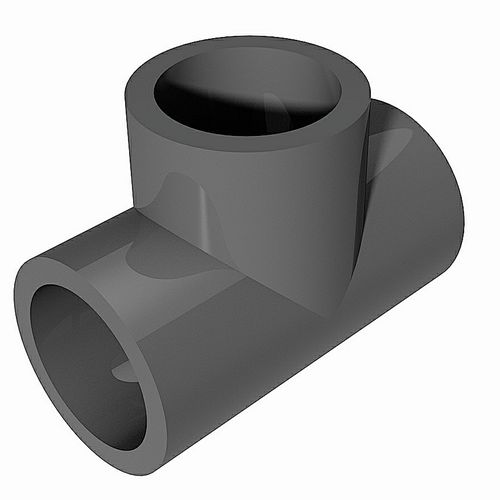 Equal tee PVC-U - socket ends - 3D CAD download file