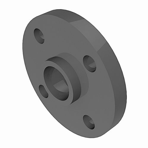 Fixed flange set PVC-U - socket connection - 3D CAD download file