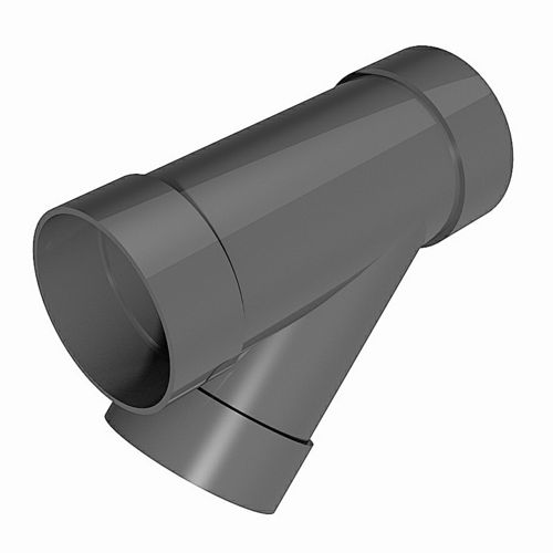 Low pressure tee 45° PVC-U - socket ends - 3D CAD download file