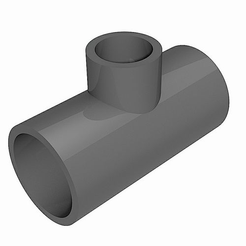 Reducing tee PVC-U - socket ends - 3D CAD download file