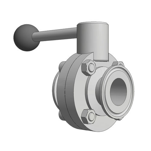 DIN-EN Hygienic Butterfly Valves Triclamp ends (12 CAD Files)