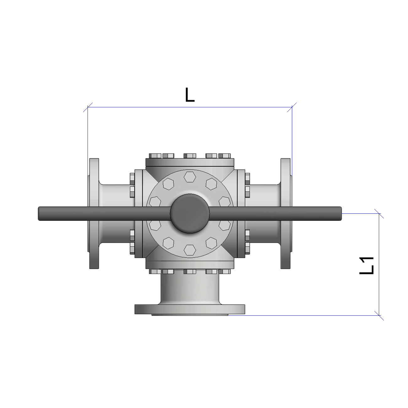DIN-EN_Flanged_3-Way_Ball_Valve-Dimensions-1A