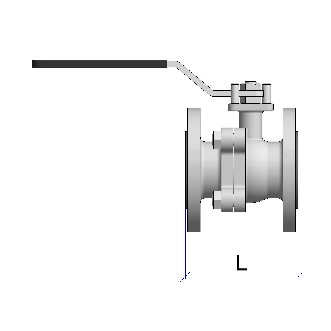 DIN-EN_Flanged_Manual_Ball_Valve-Dimensions-1A