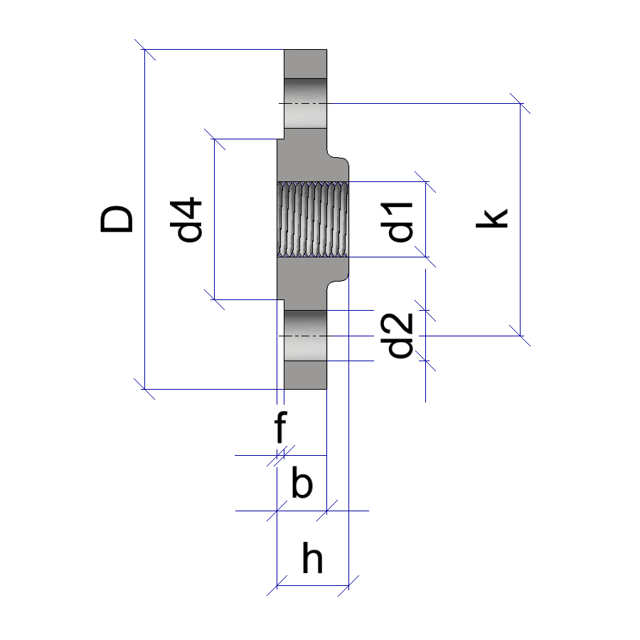 DIN2566_BSP_Threaded_Flange-Dimensions-1A